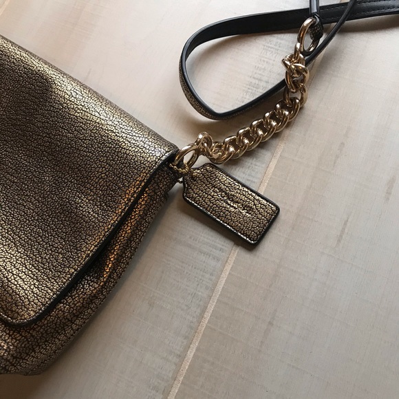 SOLD|Coach Gold Crosstown Leather Purse Bag Small - Picture 4 of 11